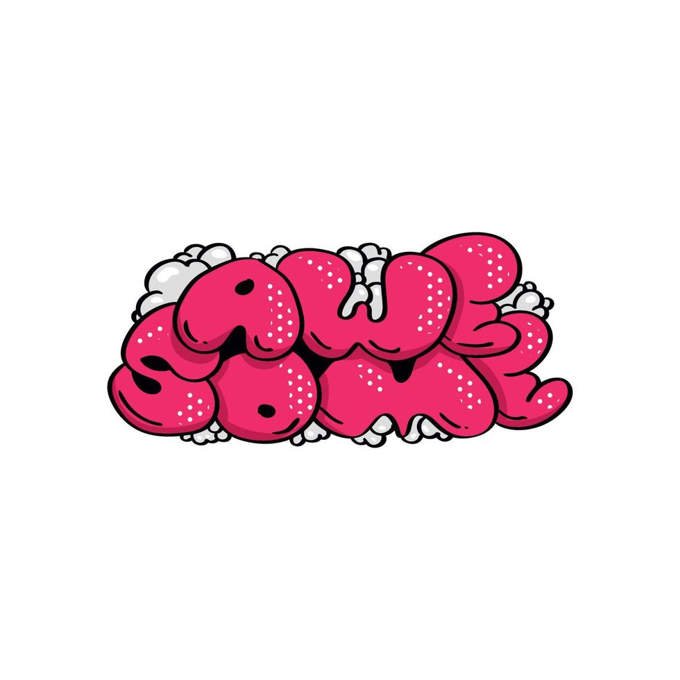 Graffiti pink inscription awesome vector