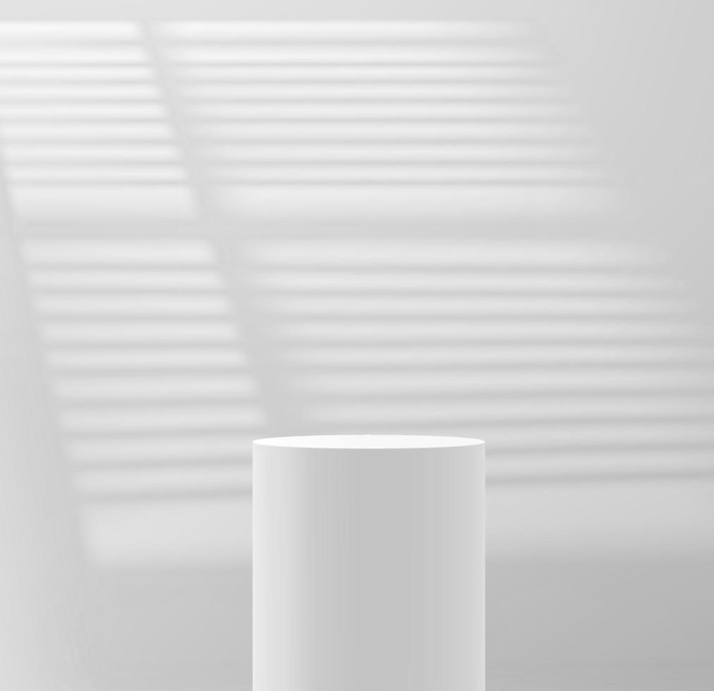 Bright soft interior with column and sun shadow of the blinds. Realistic 3d style vector illustration with shadow overlay