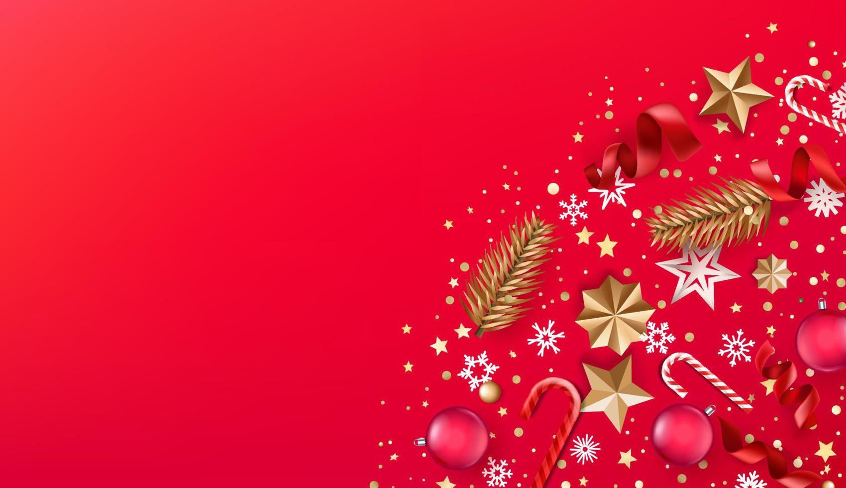 tarjeta de felicitación de navidad con decoración navideña vector