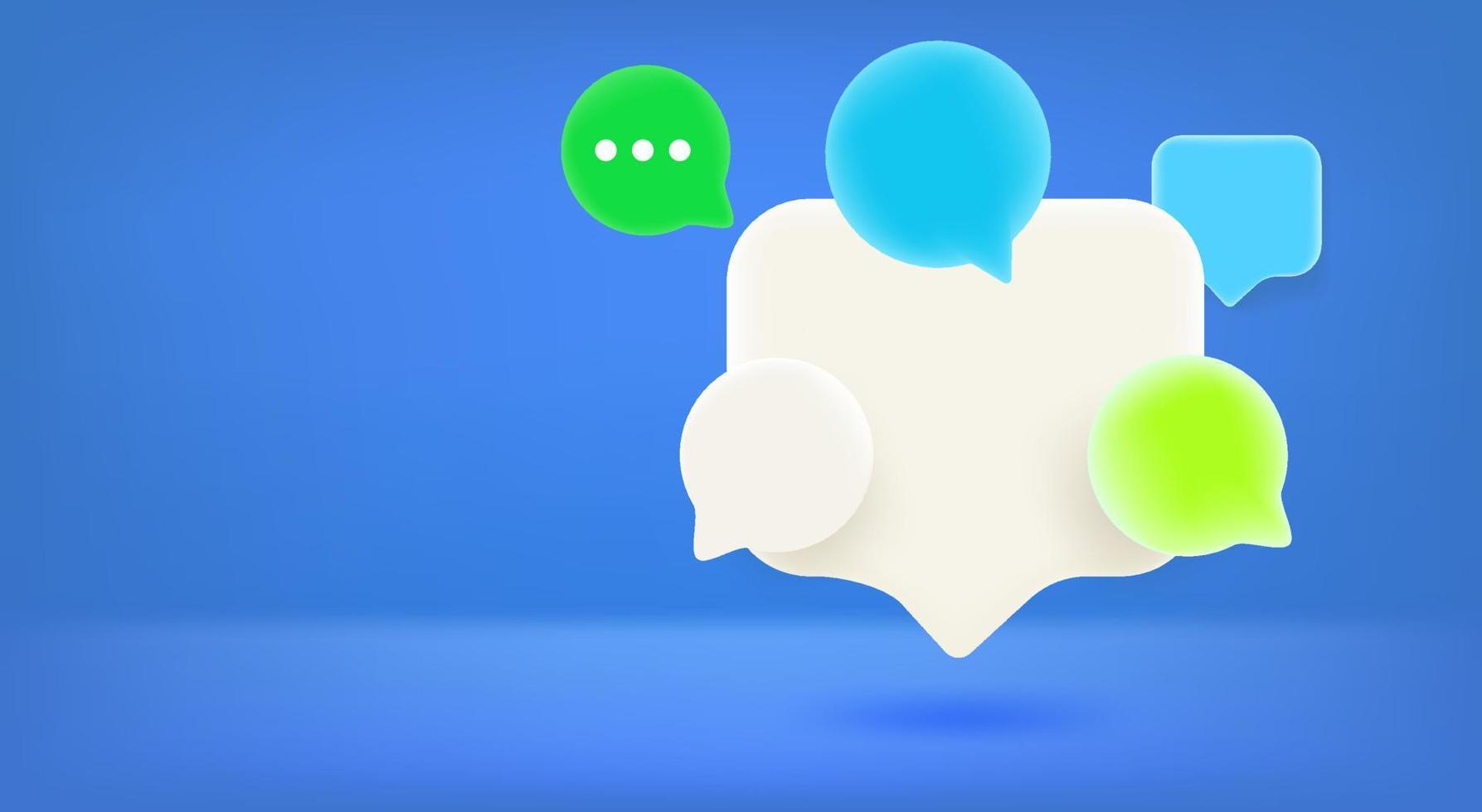 Speech clouds. Conversation concept. Vector banner with copy space