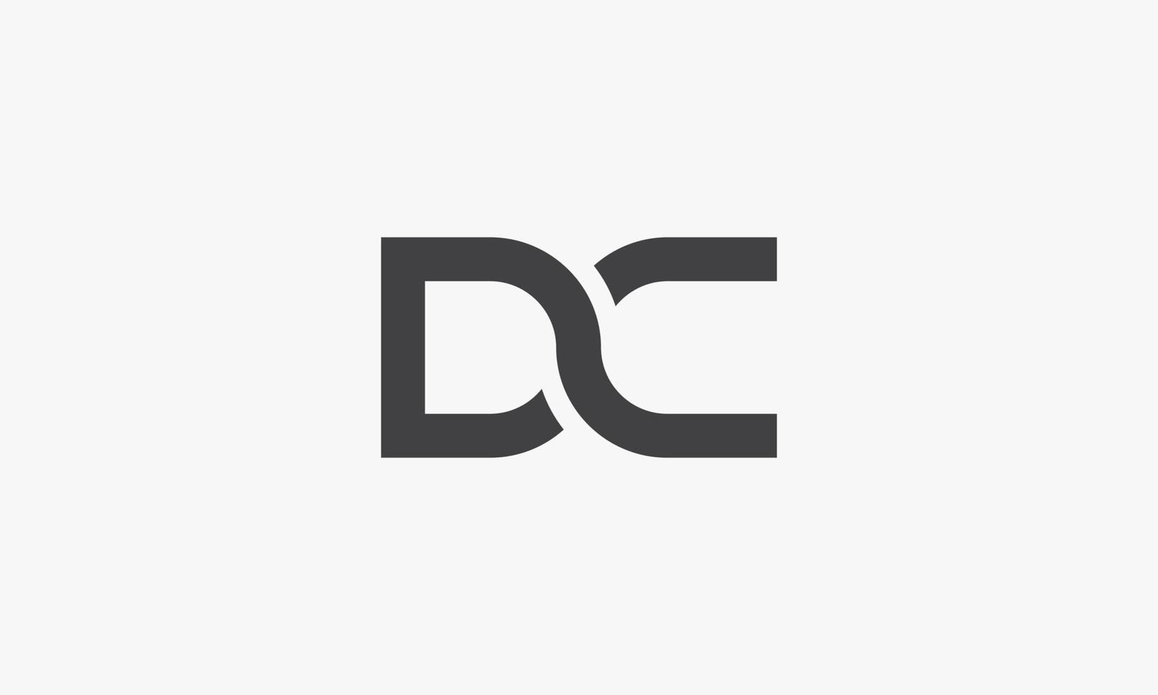 concepto de diseño de logotipo de letra dc aislado sobre fondo blanco. vector