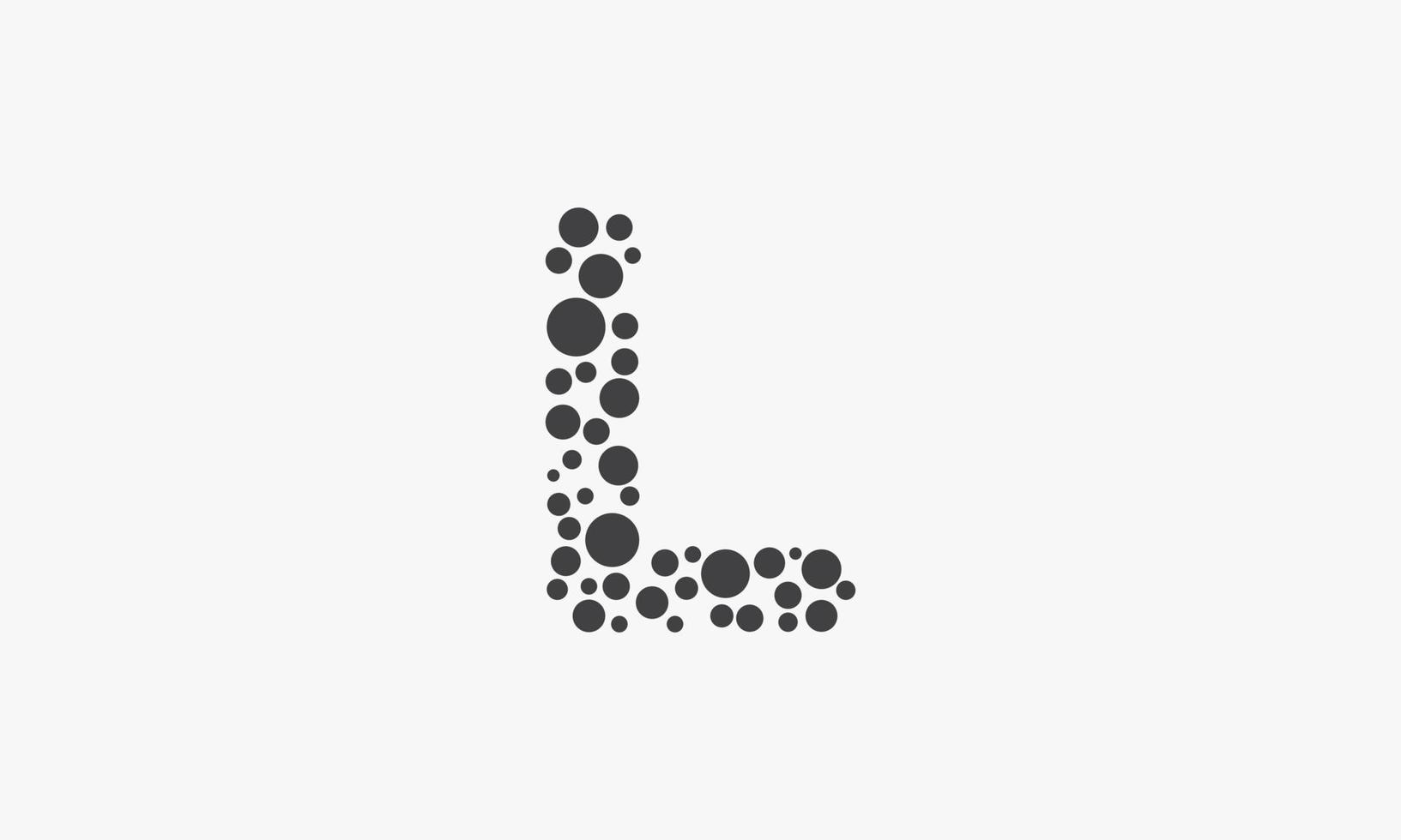 letter L logo dotted concept isolated on white background. vector