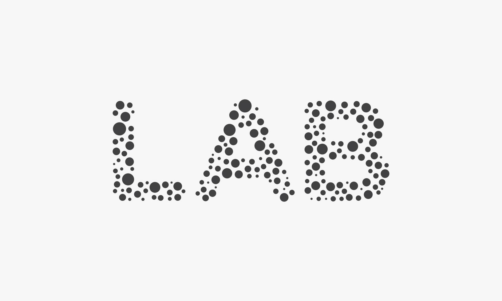 Concepto de logotipo de letra de laboratorio punteado aislado sobre fondo blanco. vector