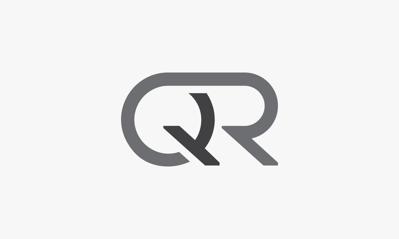 letter QR logo isolated on white background. vector