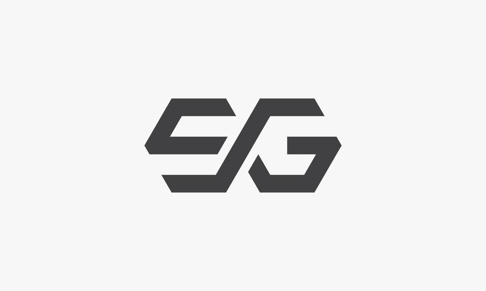 two hexagons form the letter SG logo on white background. vector