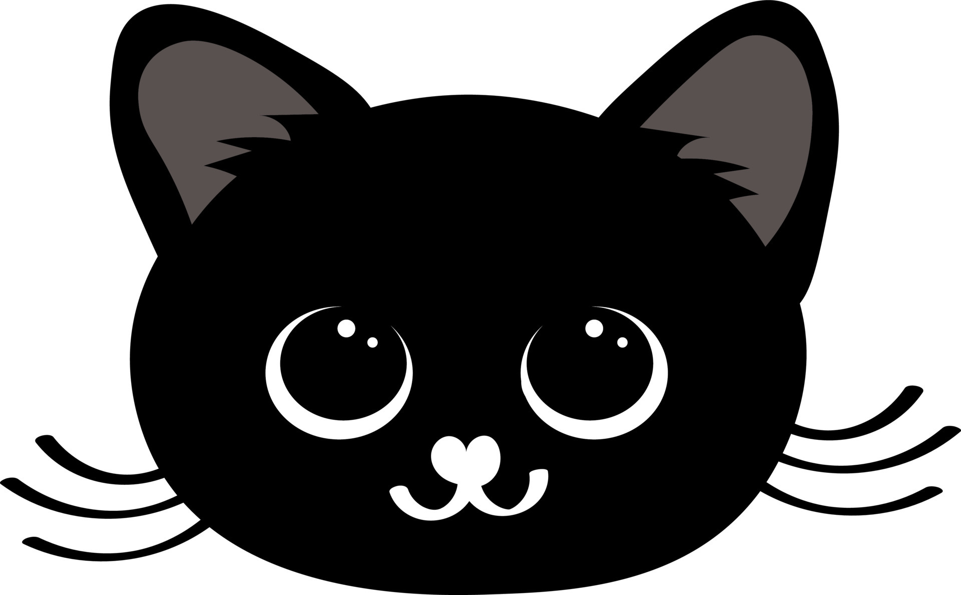 Wall art, illustration, cute black cat face. Graphic design for cards,  posters, prints, textiles. Sticker, doodle. 4701023 Vector Art at Vecteezy