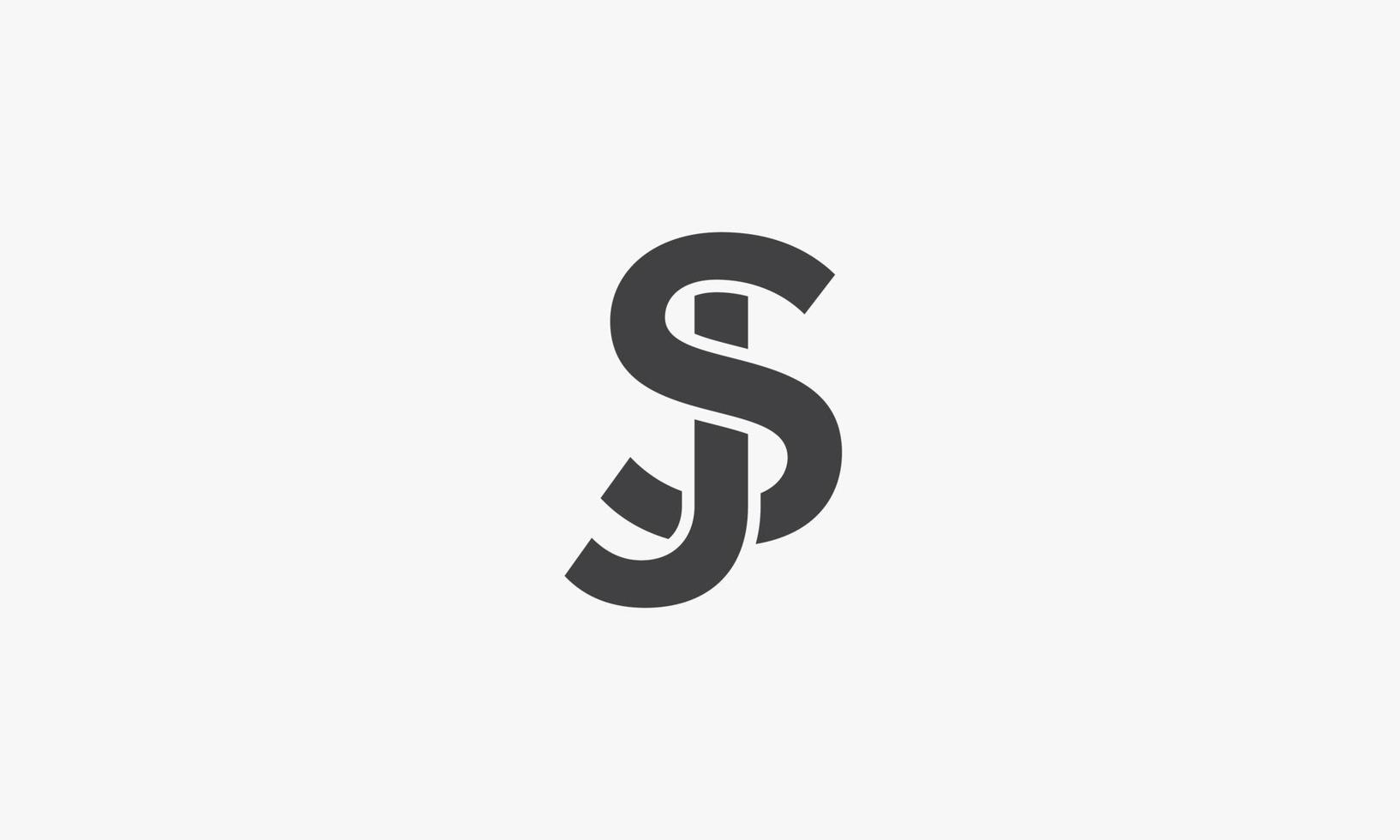 SJ or JS letter logo concept isolated on white background vector
