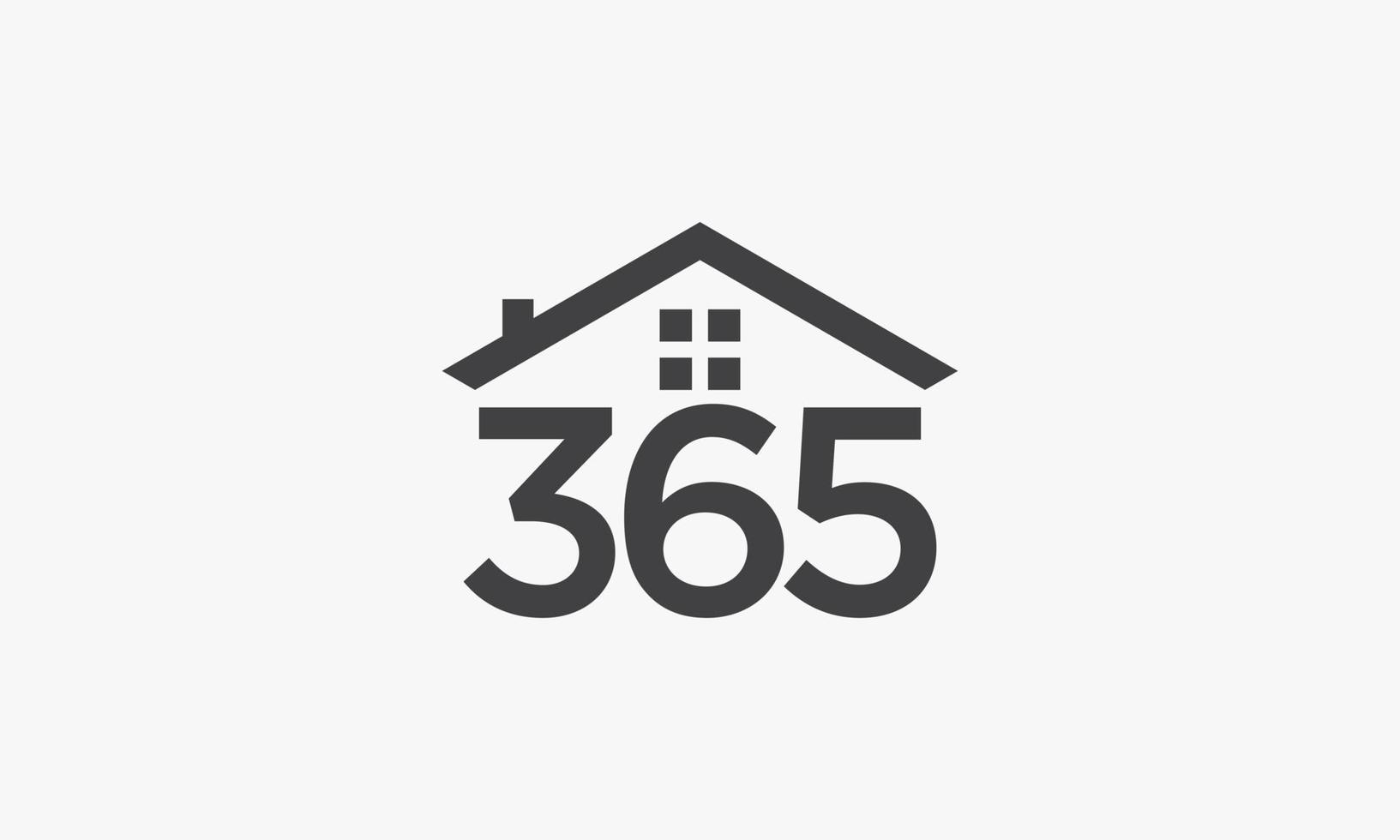 365 concepto de logo hogar aislado sobre fondo blanco. vector