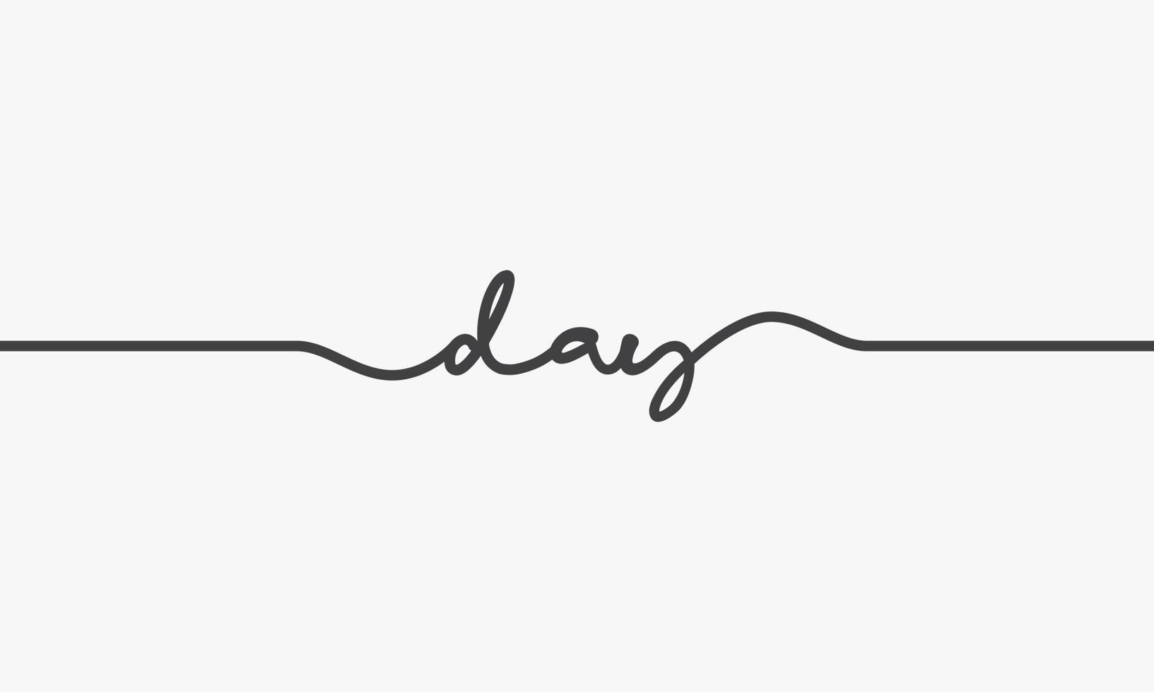 day text script handwritten on white background. vector