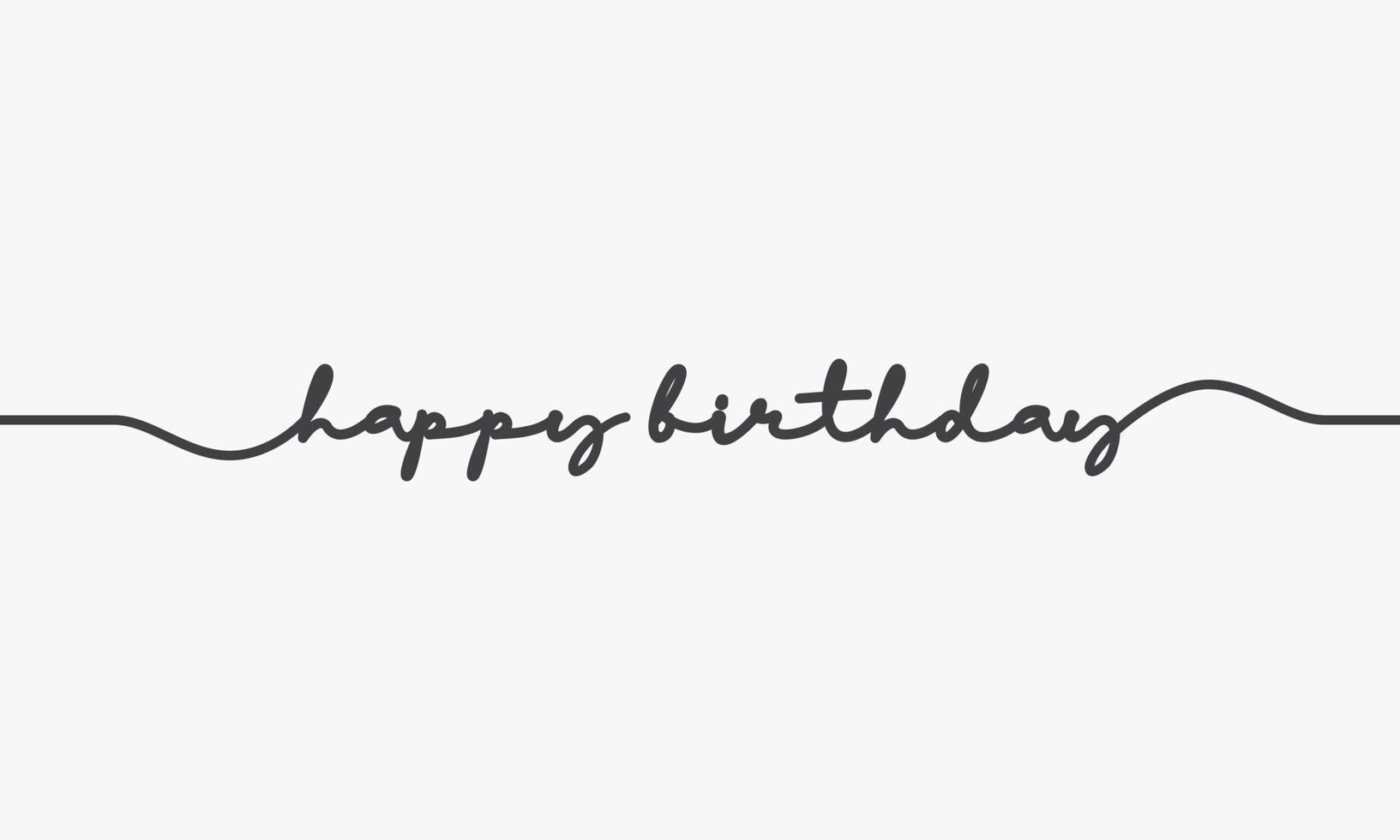 happy bithday handwriting word on white background. vector