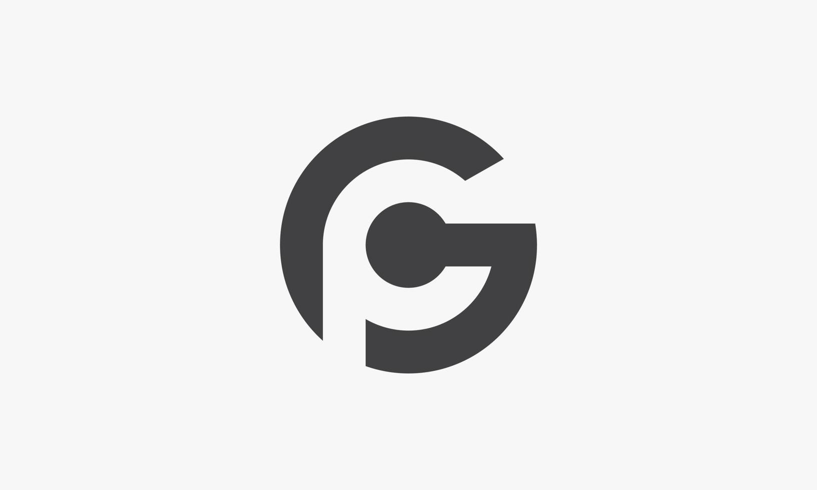 Concepto de logotipo letra gp o og aislado sobre fondo blanco. vector
