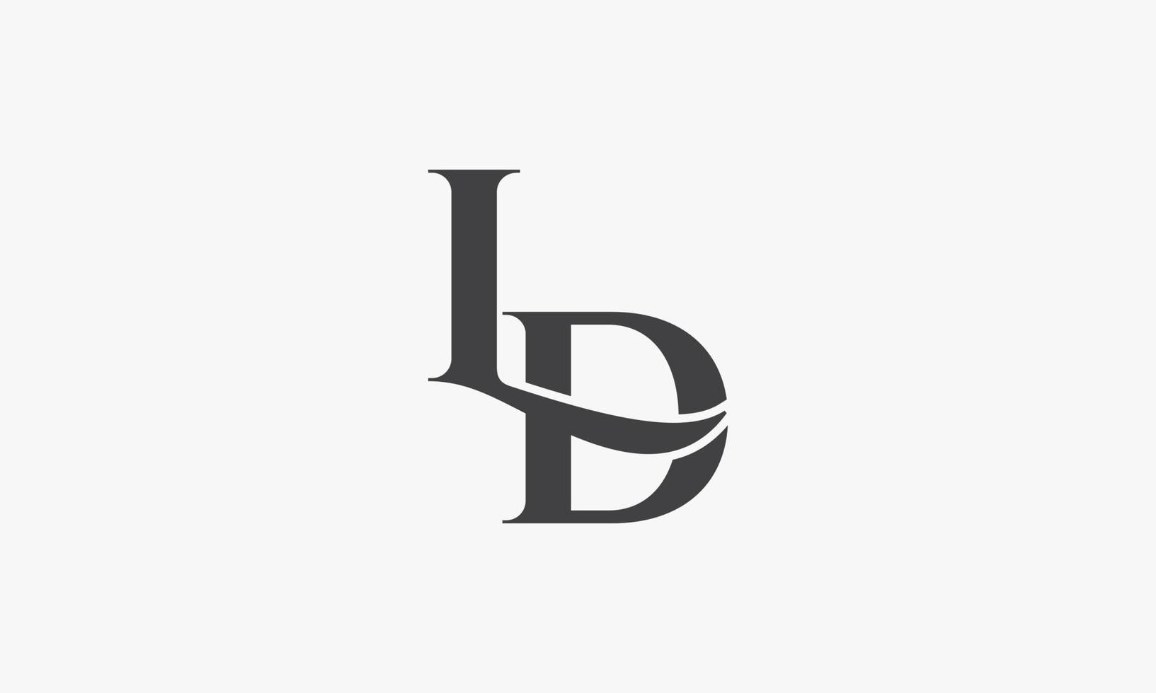 concepto de logotipo letra ld aislado sobre fondo blanco. vector