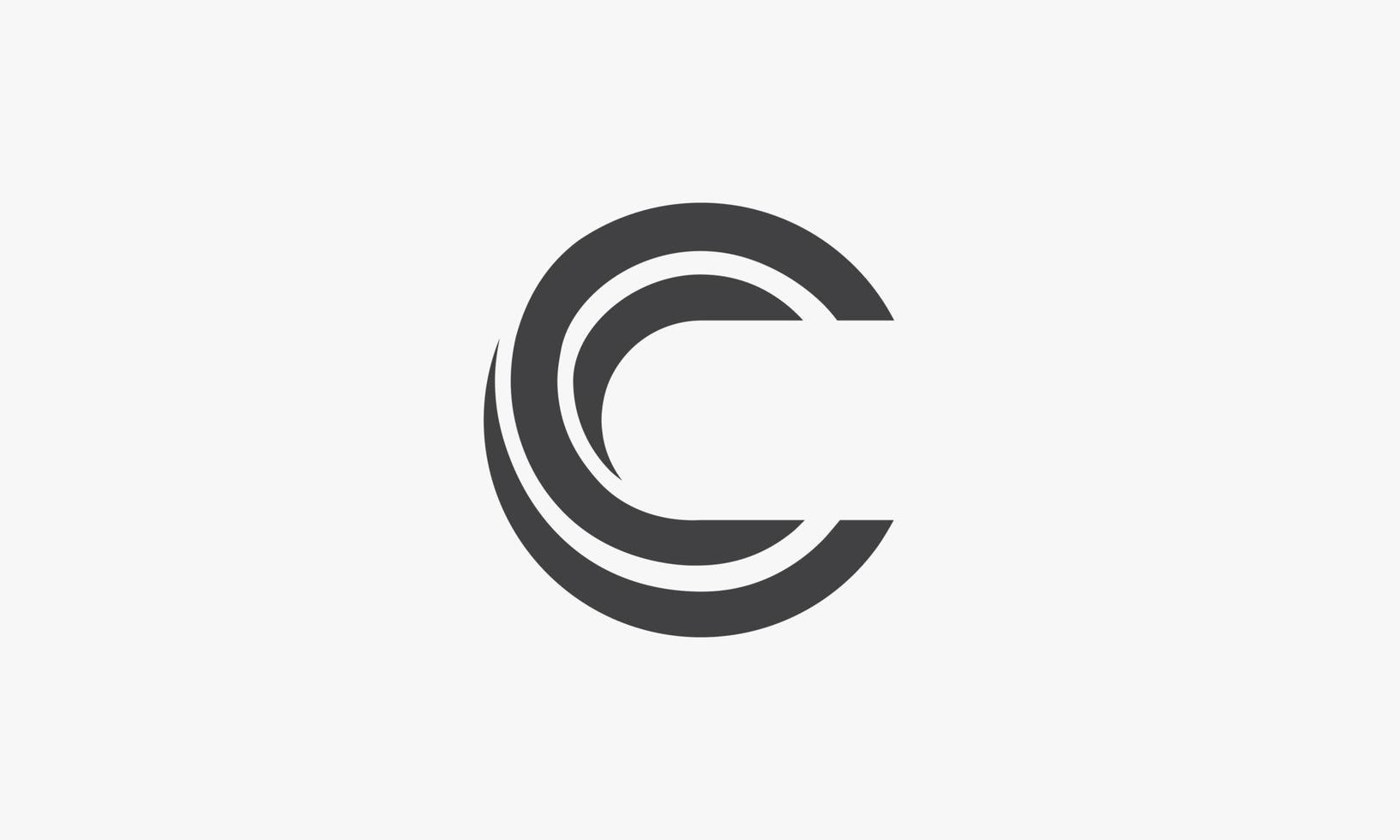 curve letter C logo concept isolated on white background. vector