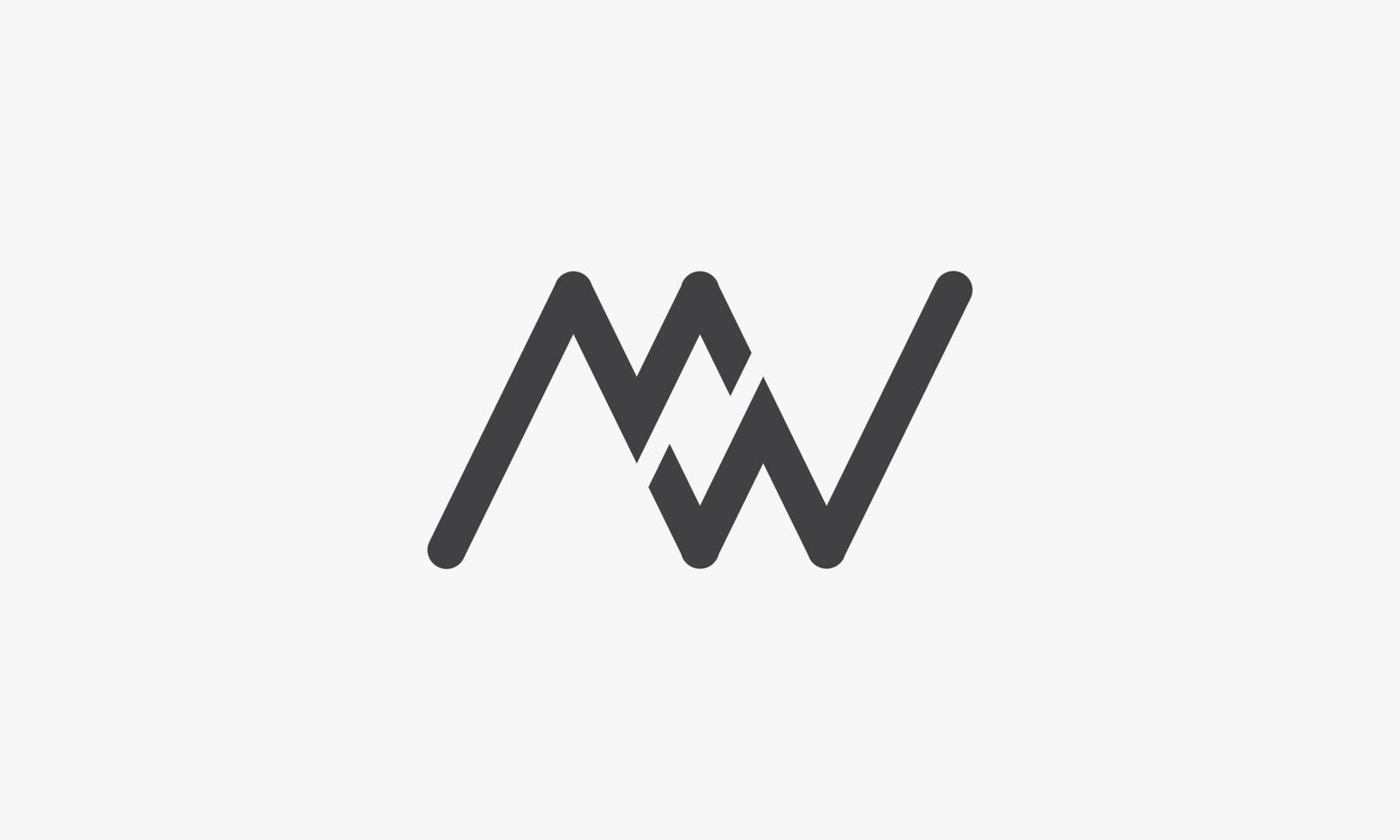 MW letter logo concept isolated on white background. vector