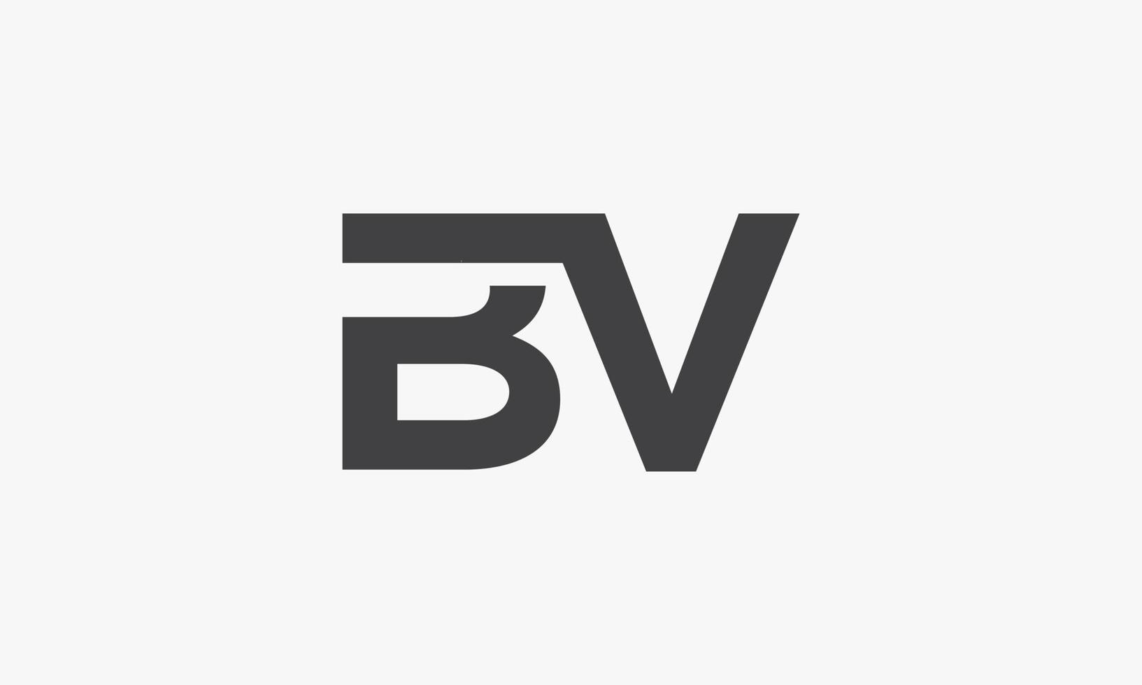 bv carta logo conectado concepto aislado sobre fondo blanco. vector