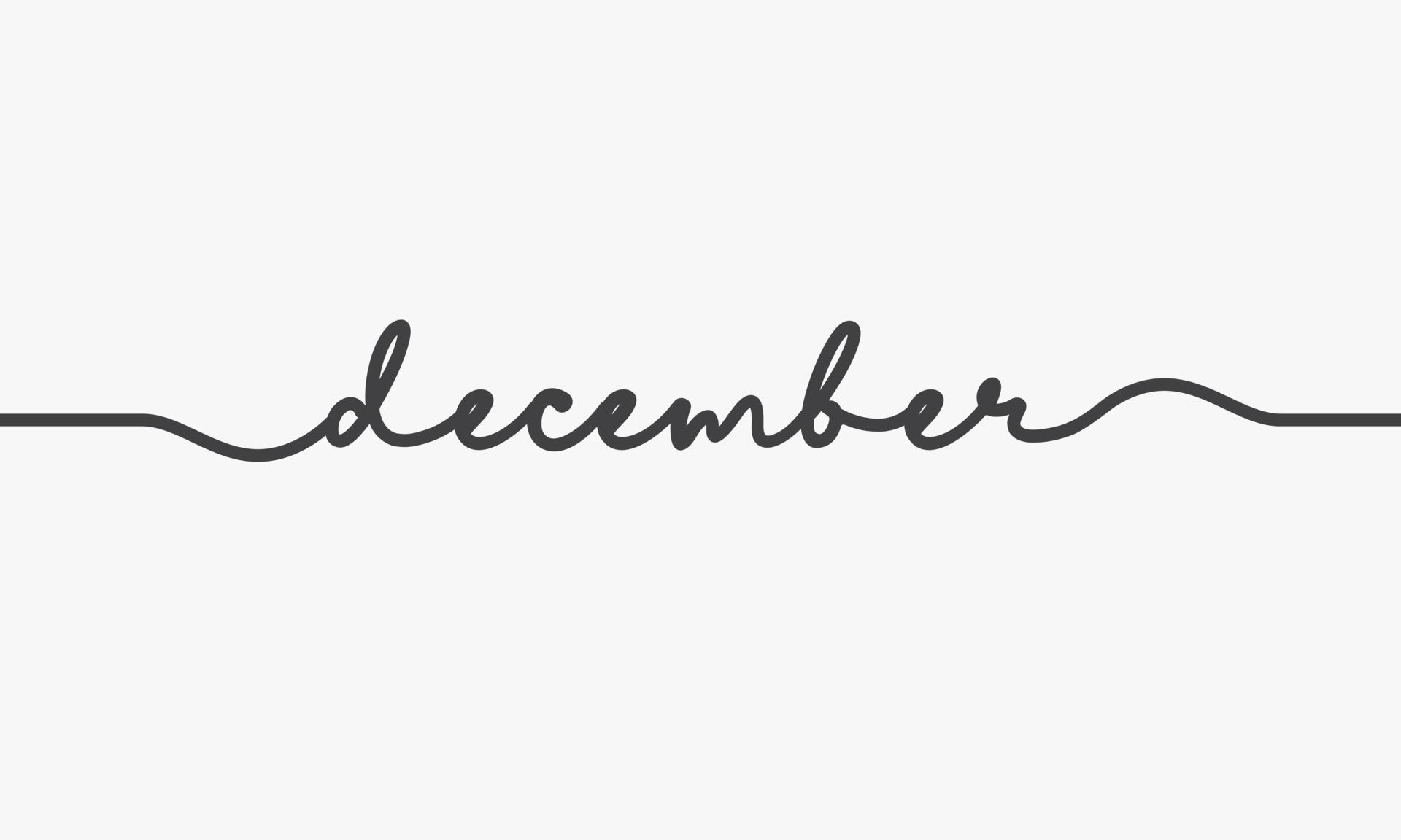 december handwritten word vector design on white background. 4701510