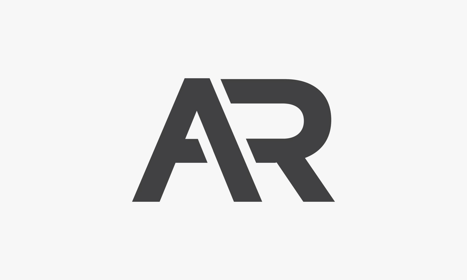 concepto moderno del logotipo de la letra de ar aislado en el fondo blanco. vector