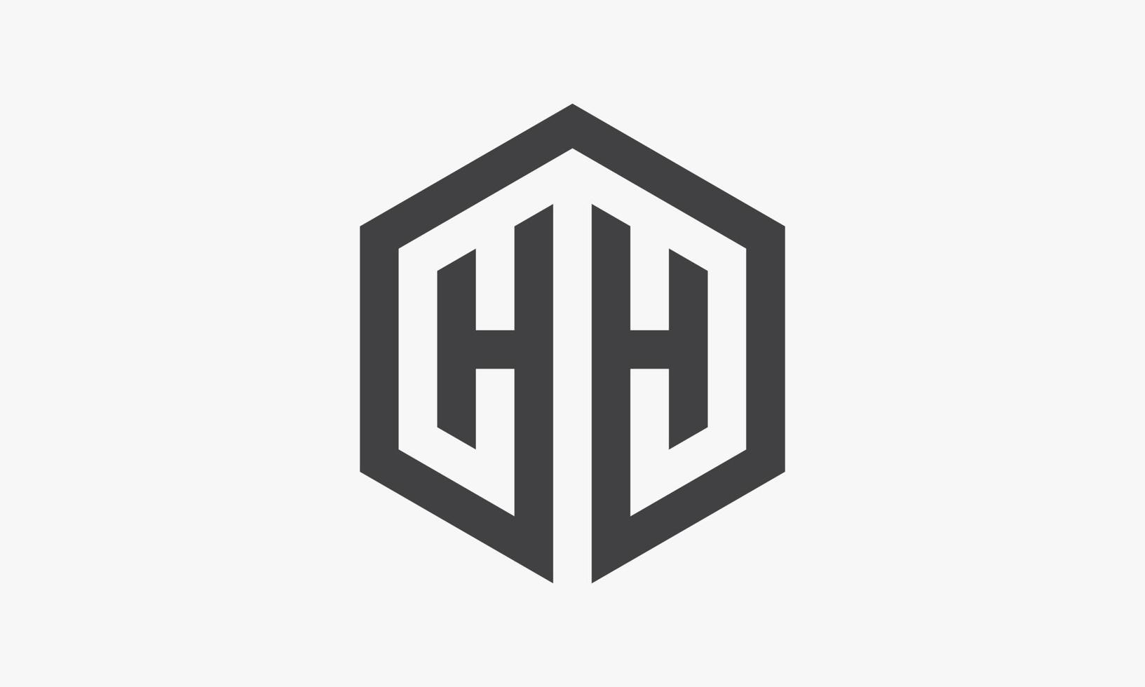 HH hexagon letter logo isolated on white background. vector