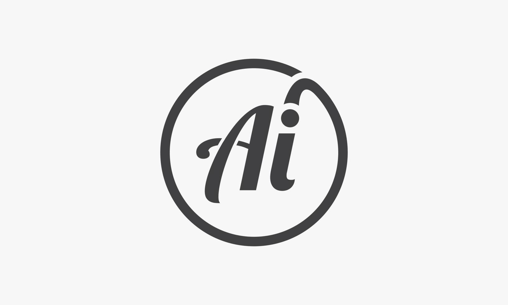 circle Ai letter logo design concept. vector