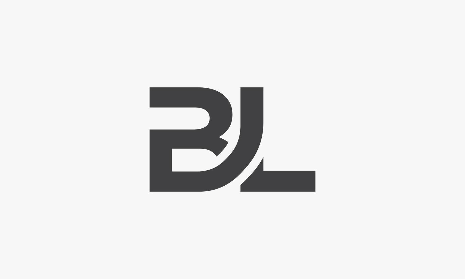 BL letter logo connected concept isolated on white background. vector