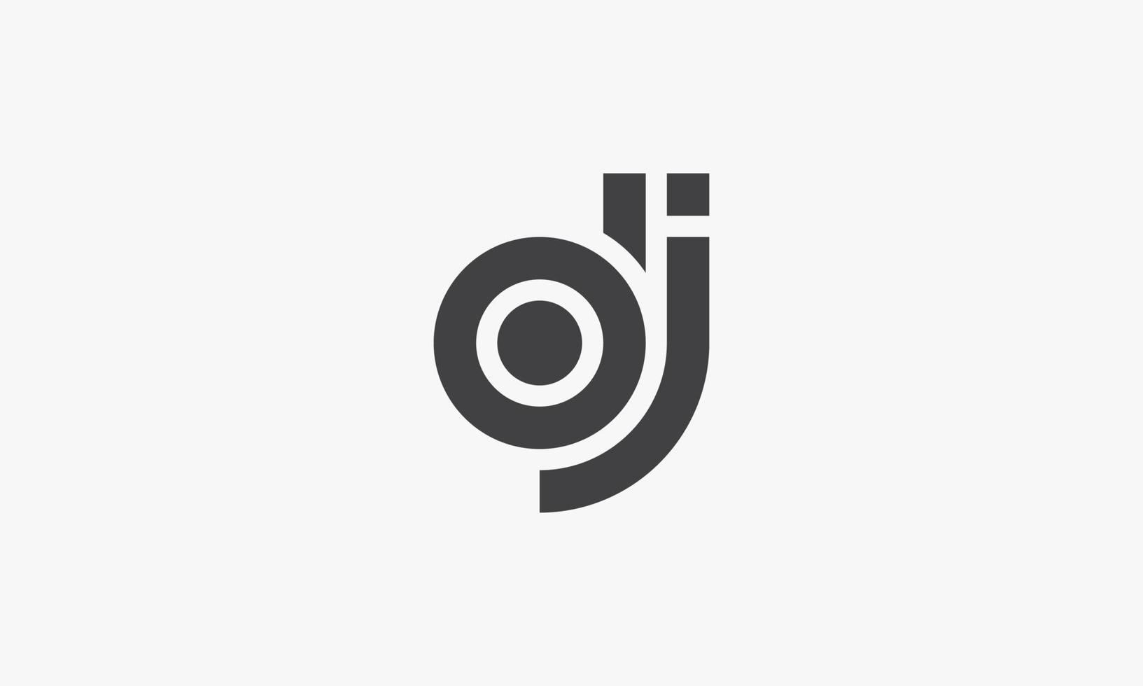 lines letter D J design concept vector