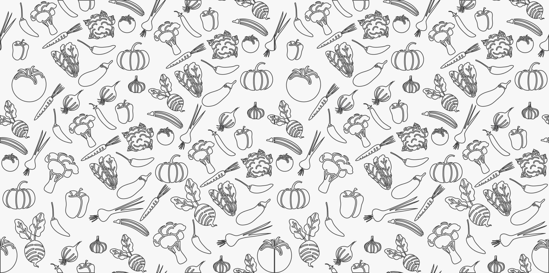 Vegetables pattern background. vector illustration.