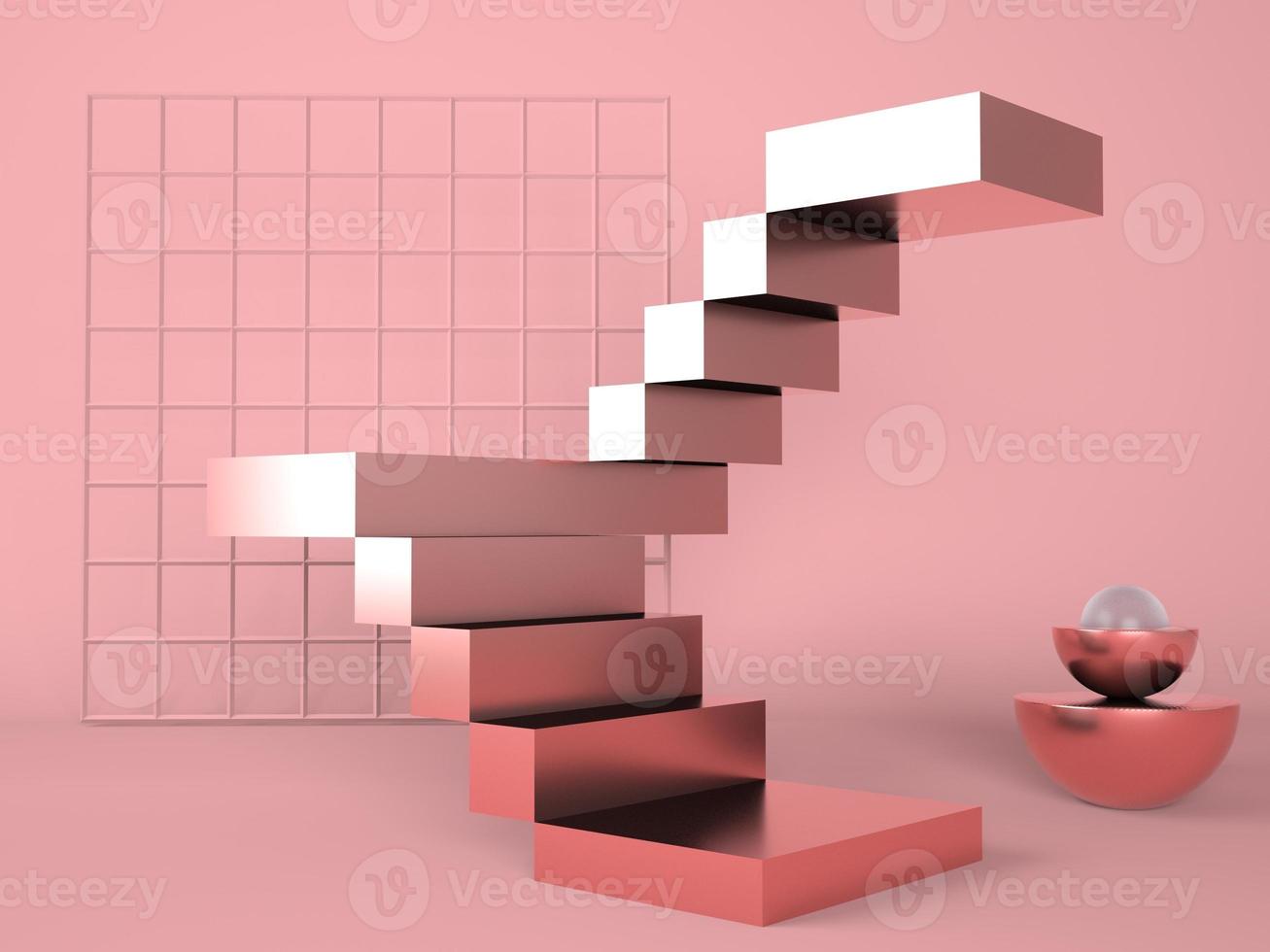 Ladder with a podium for the presentation of new products, 3d photo