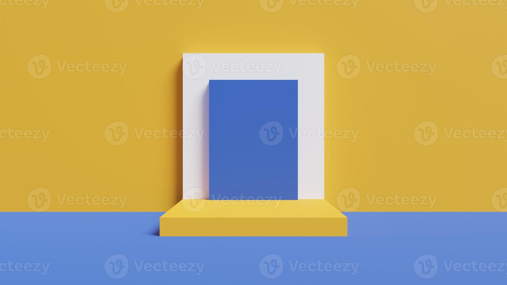 Podium, stand and platform is background for object or good. this picture is 3d rendering photo