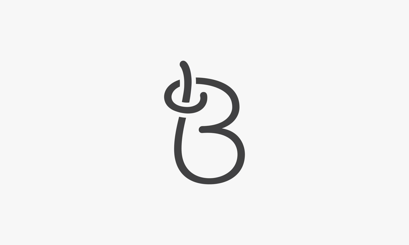 Logotipo abstracto de la letra b aislado sobre fondo blanco. vector