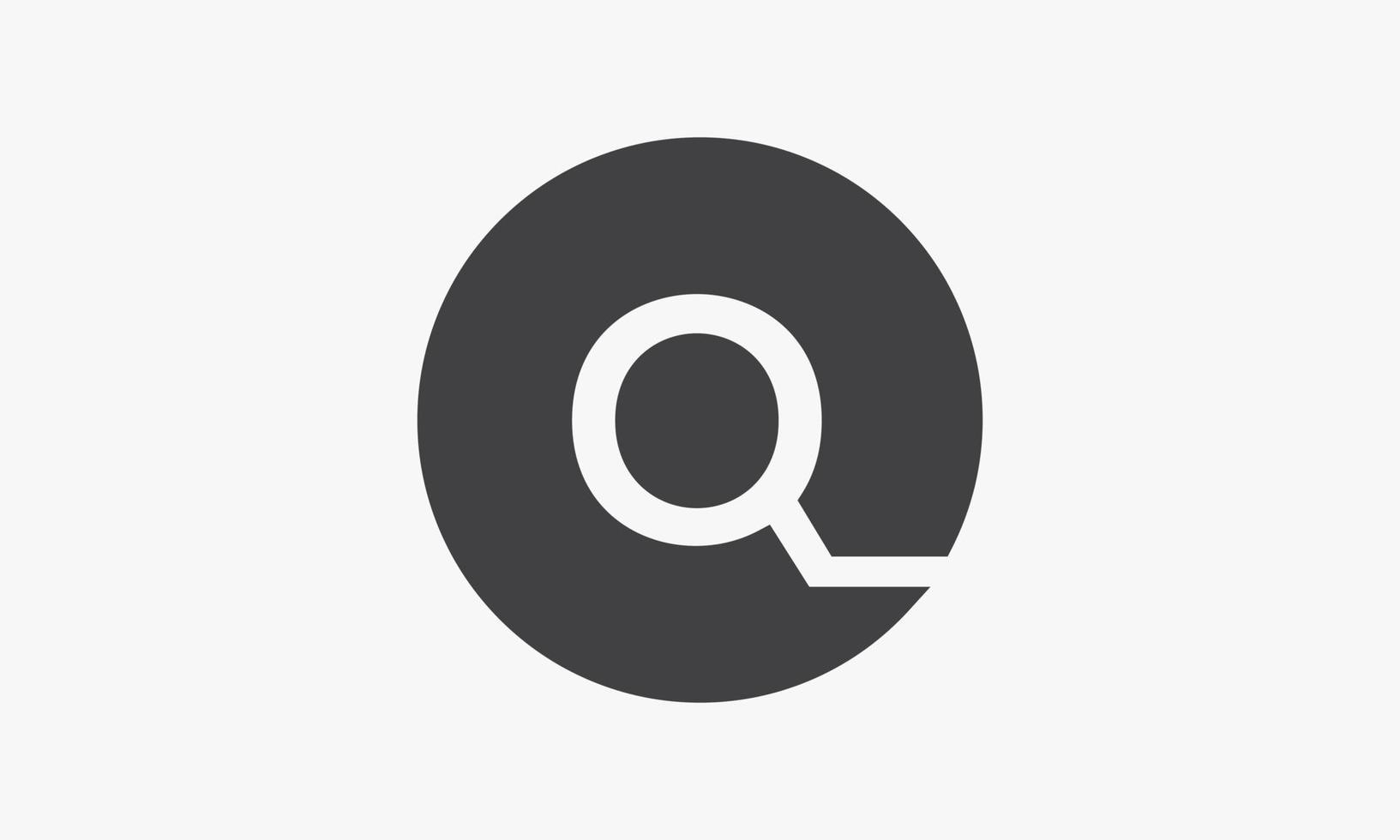 letter Q circle logo design vector isolated on white background.