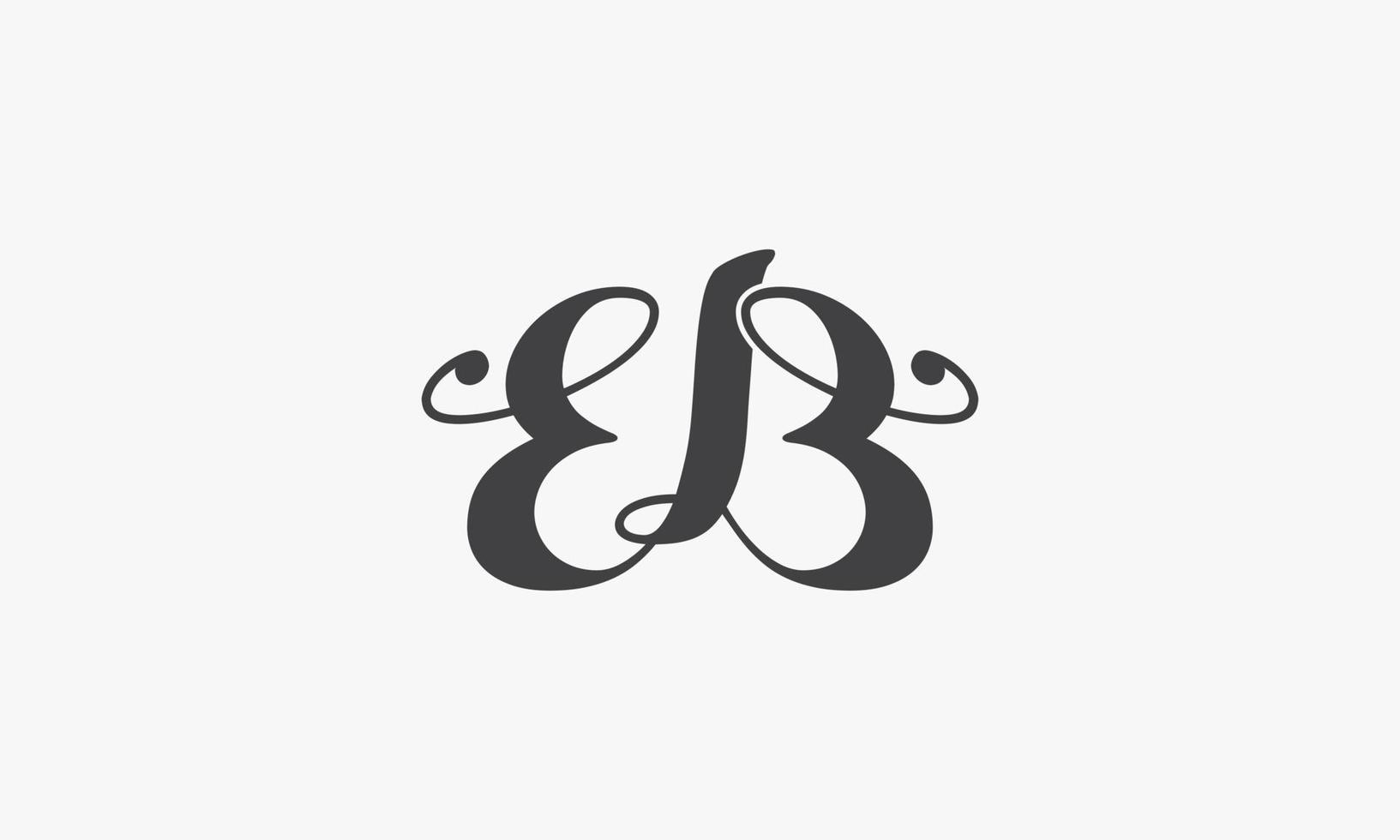 script letter EB logo isolated on wite background. vector