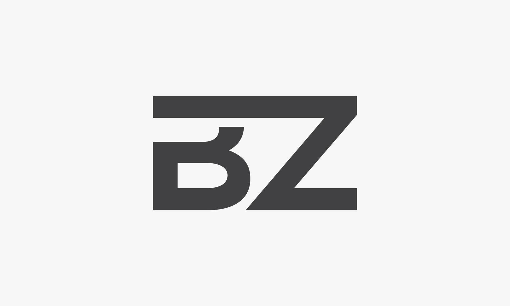 Concepto conectado del logotipo de la letra de bz aislado en el fondo blanco. vector