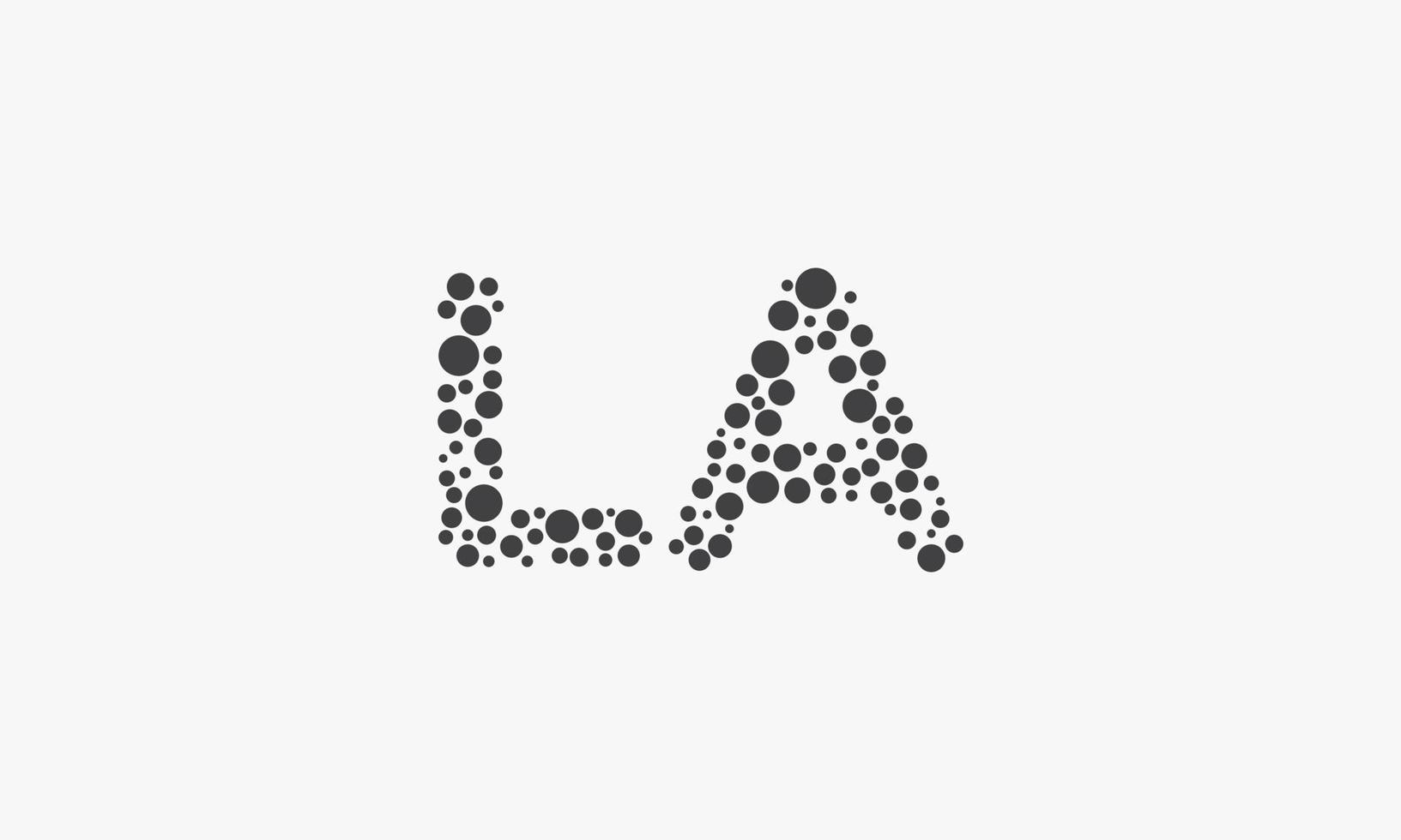 dotted letter LA logo on white background. vector
