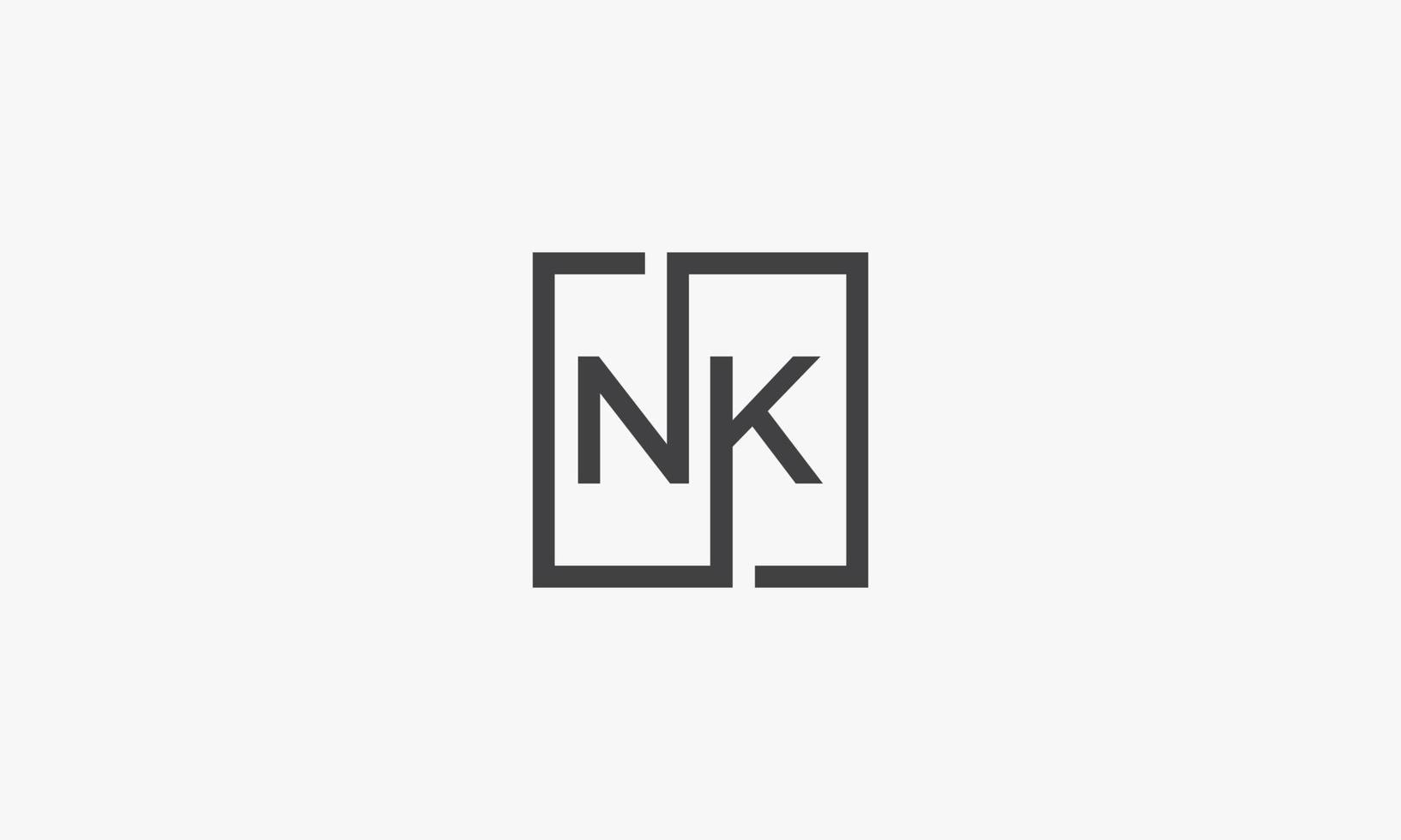 NK square logo concept isolated on white background. vector