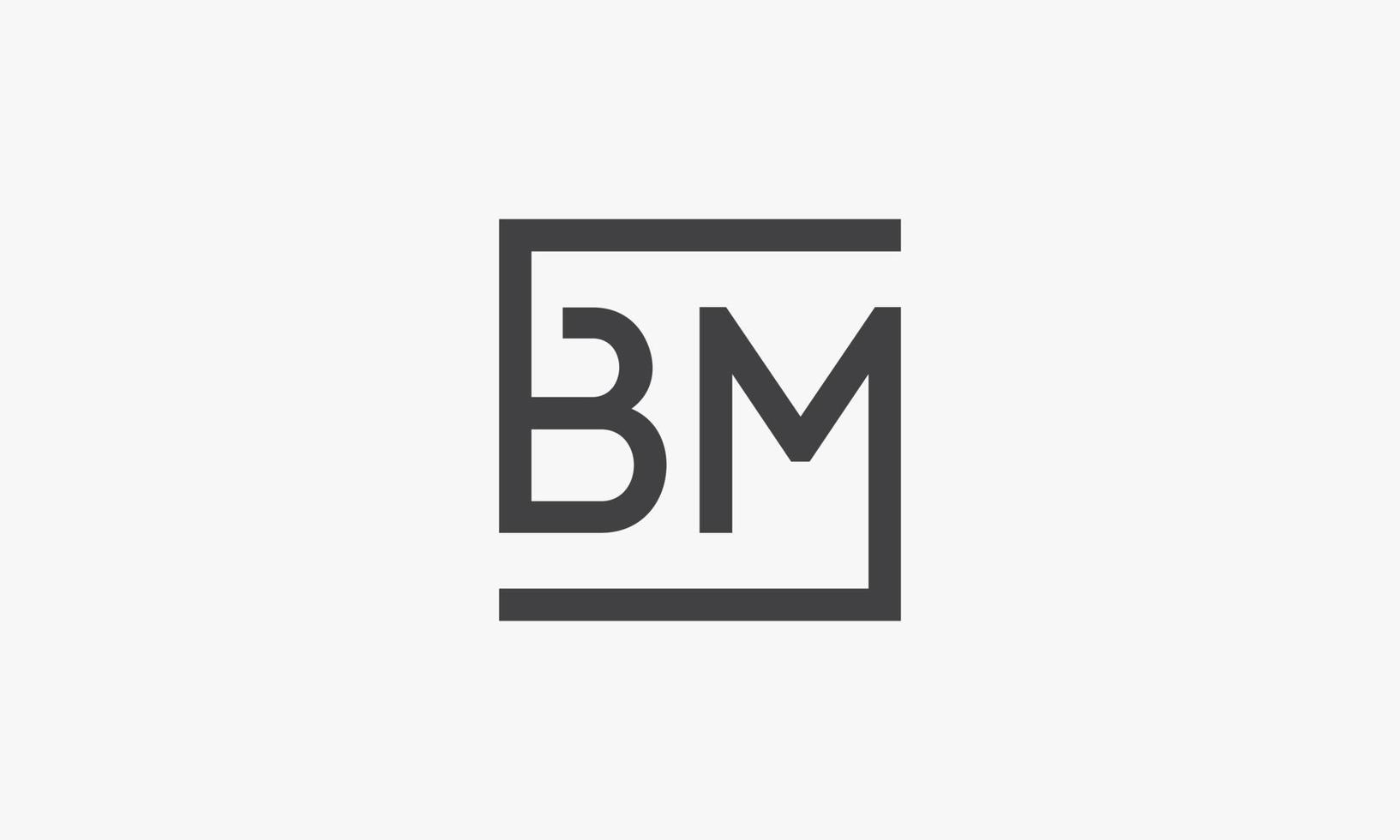 square BM logo concept on white background. vector