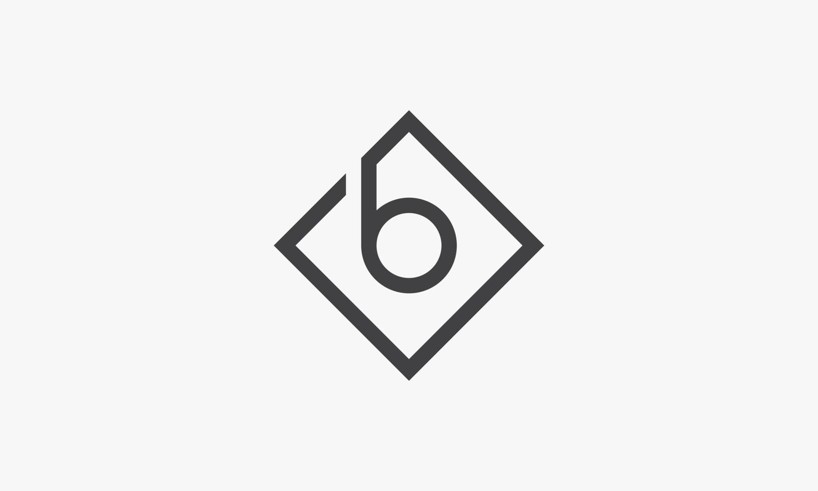 lowercase letter b square concept on white background. vector