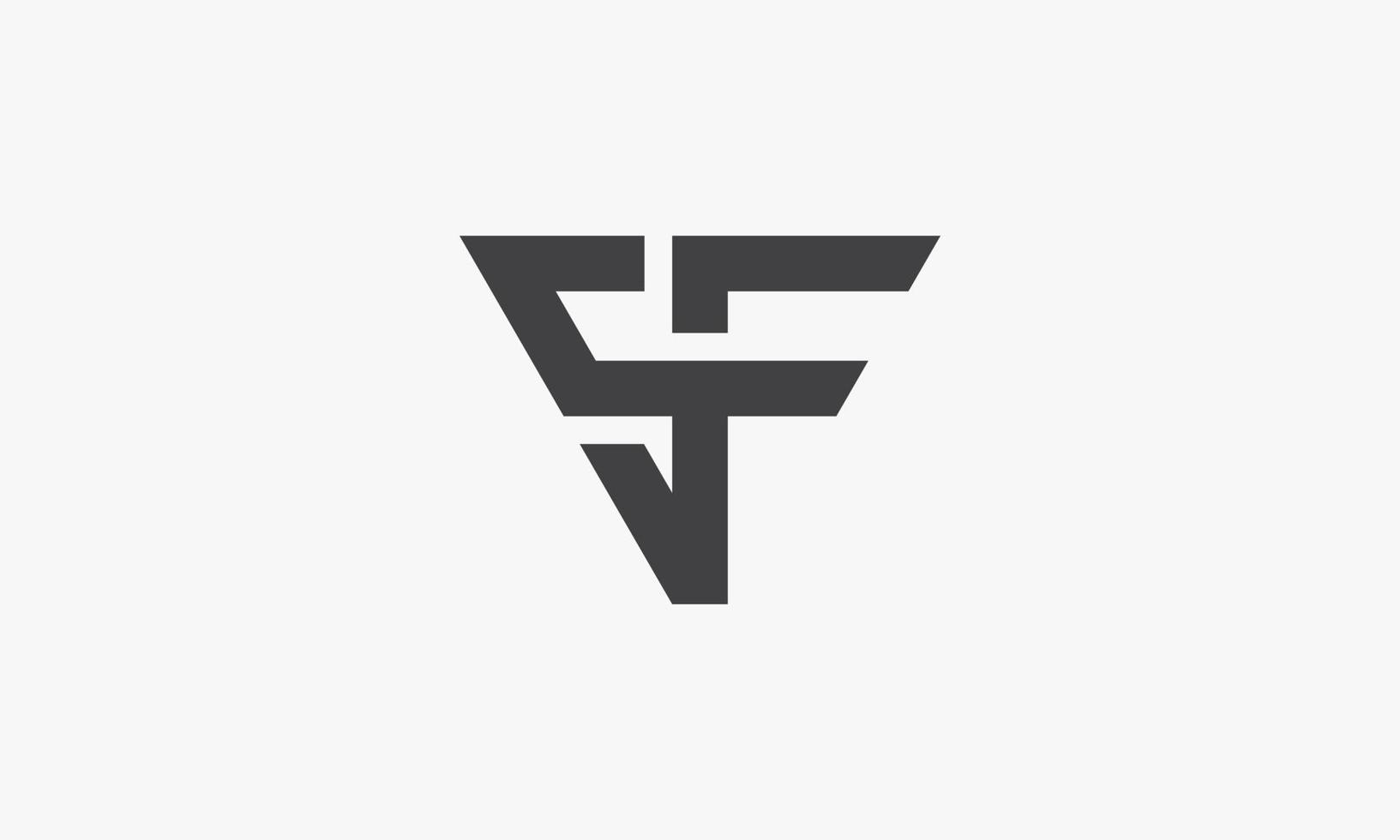 triangle SF letter logo concept isolated on white background. vector