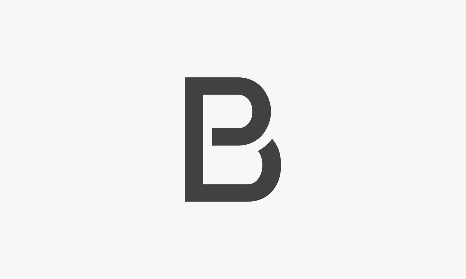 B or PB letter logo isolated on white background. vector