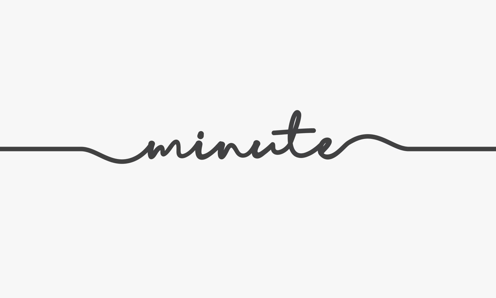 minute word handwritting vector on white background.