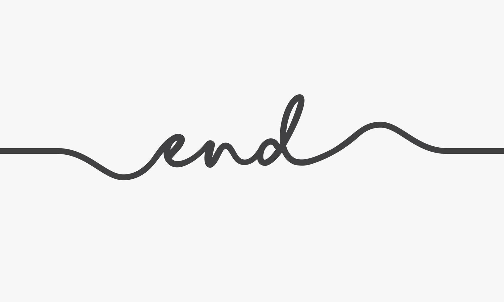 end script text on white background. vector