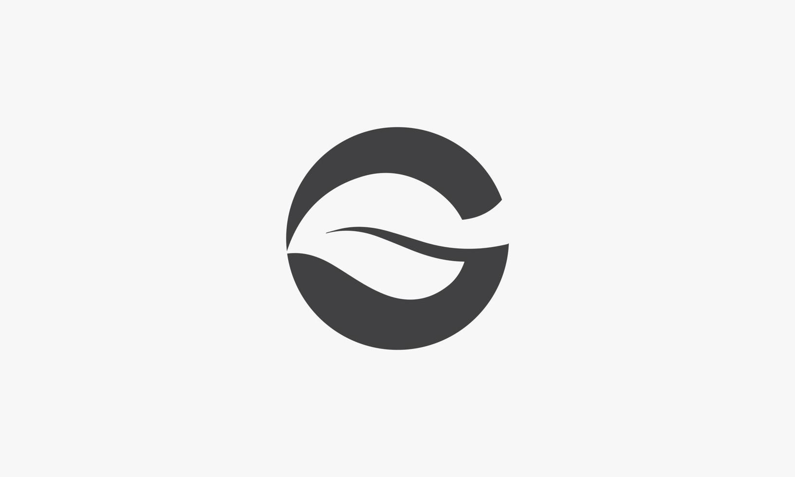 Logotipo de la letra g de la forma de la hoja del círculo. ilustración vectorial. vector