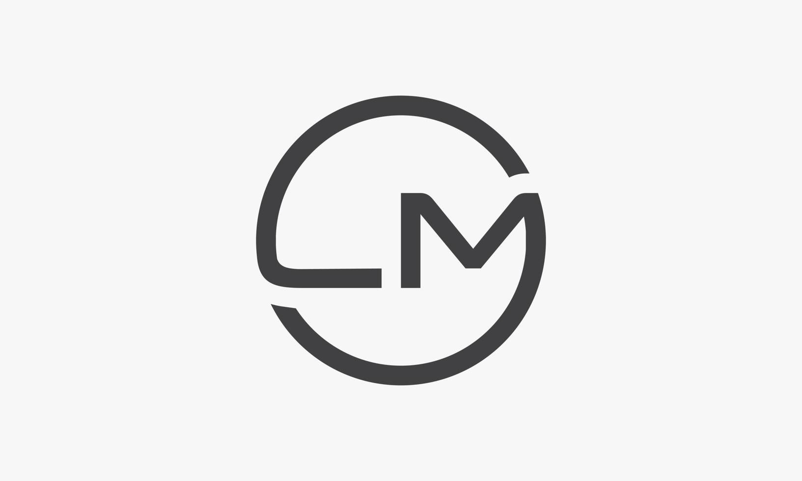 circle letter LM logo isolated on white background. vector