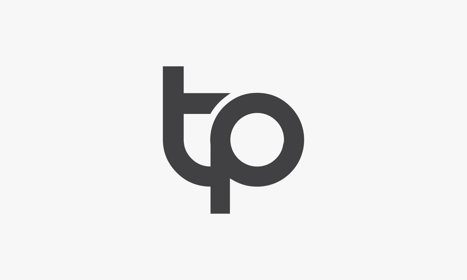 TP lowercase letter logo concept isolated on white background. vector