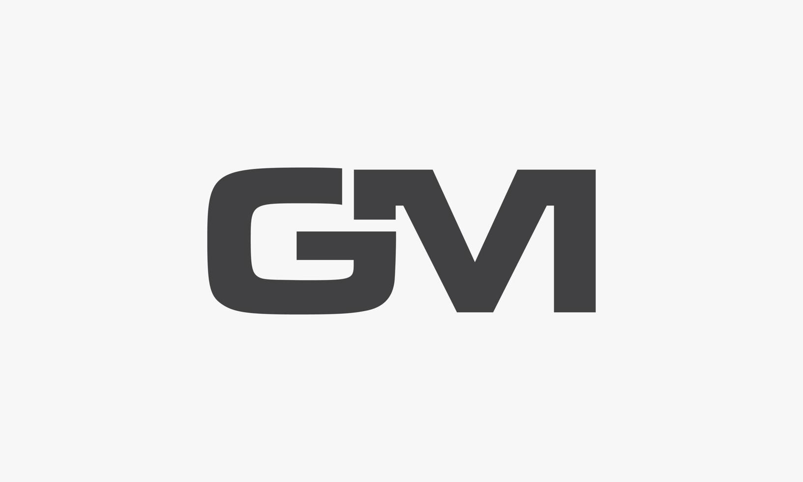 Logo de letra gm aislado sobre fondo blanco. vector