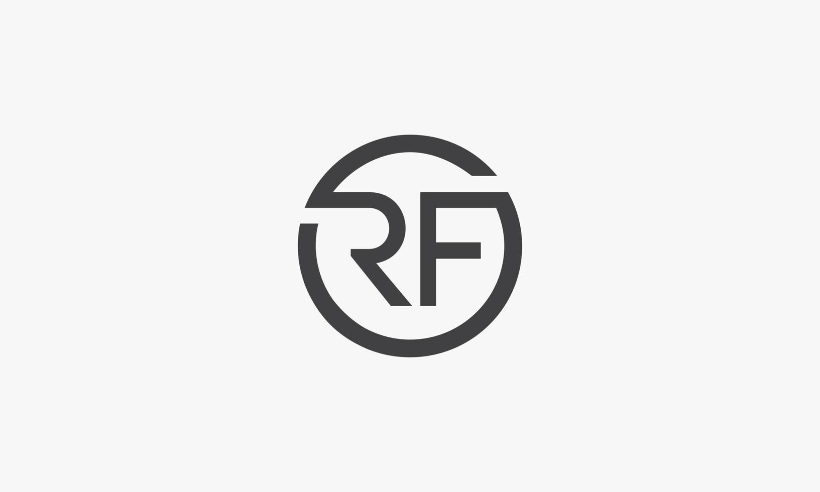 RF circle letter logo concept isolated on white background. vector