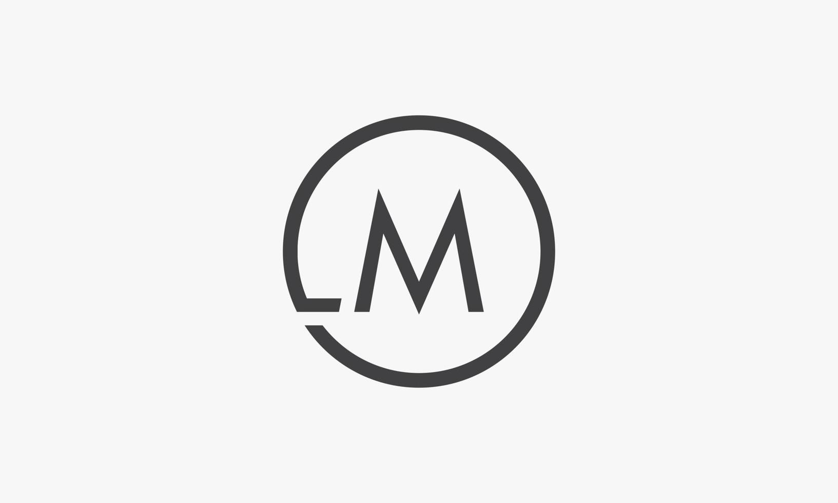 LM letter logo circle line concept isolated on white background. vector