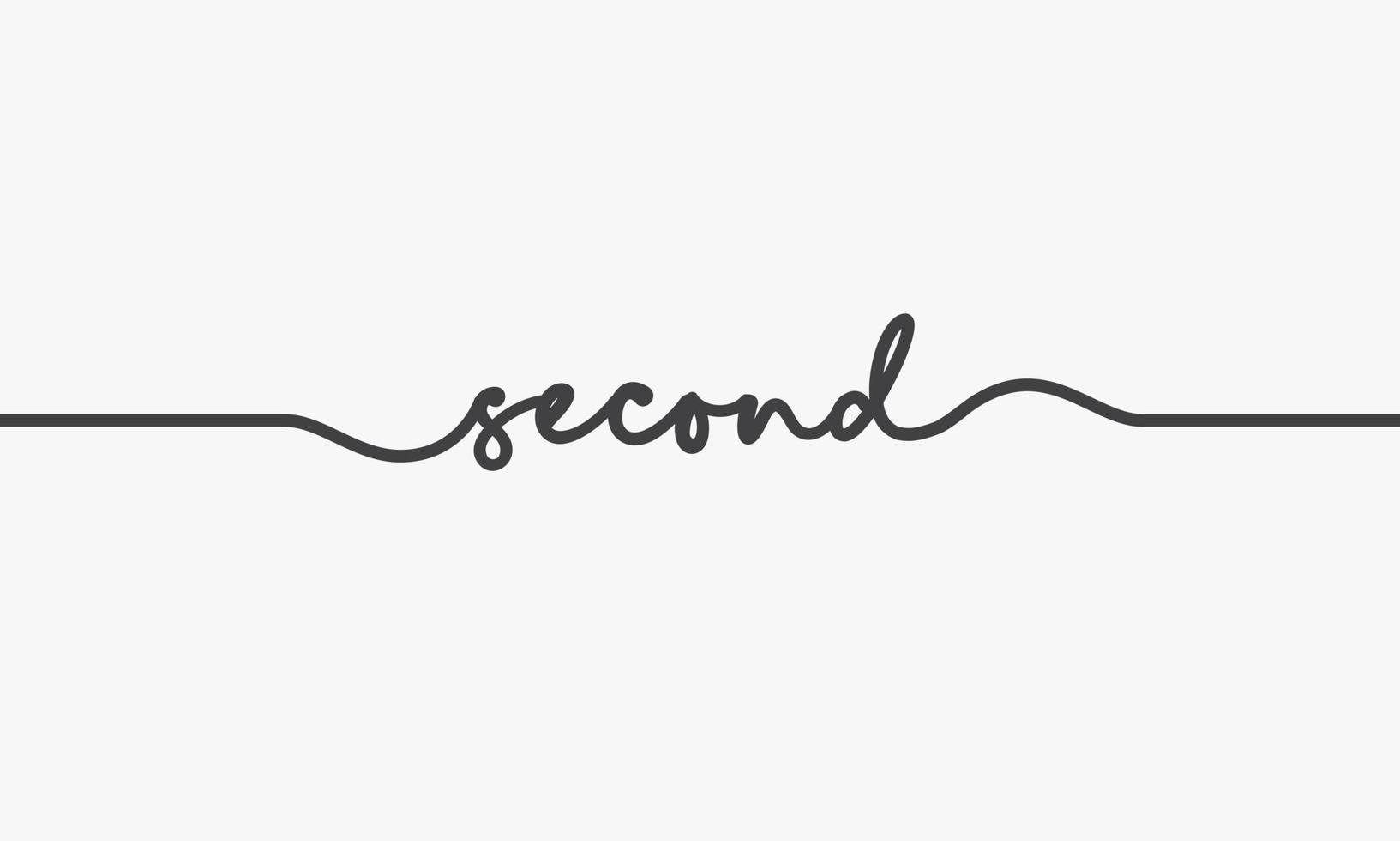 second word handwritting vector on white background.