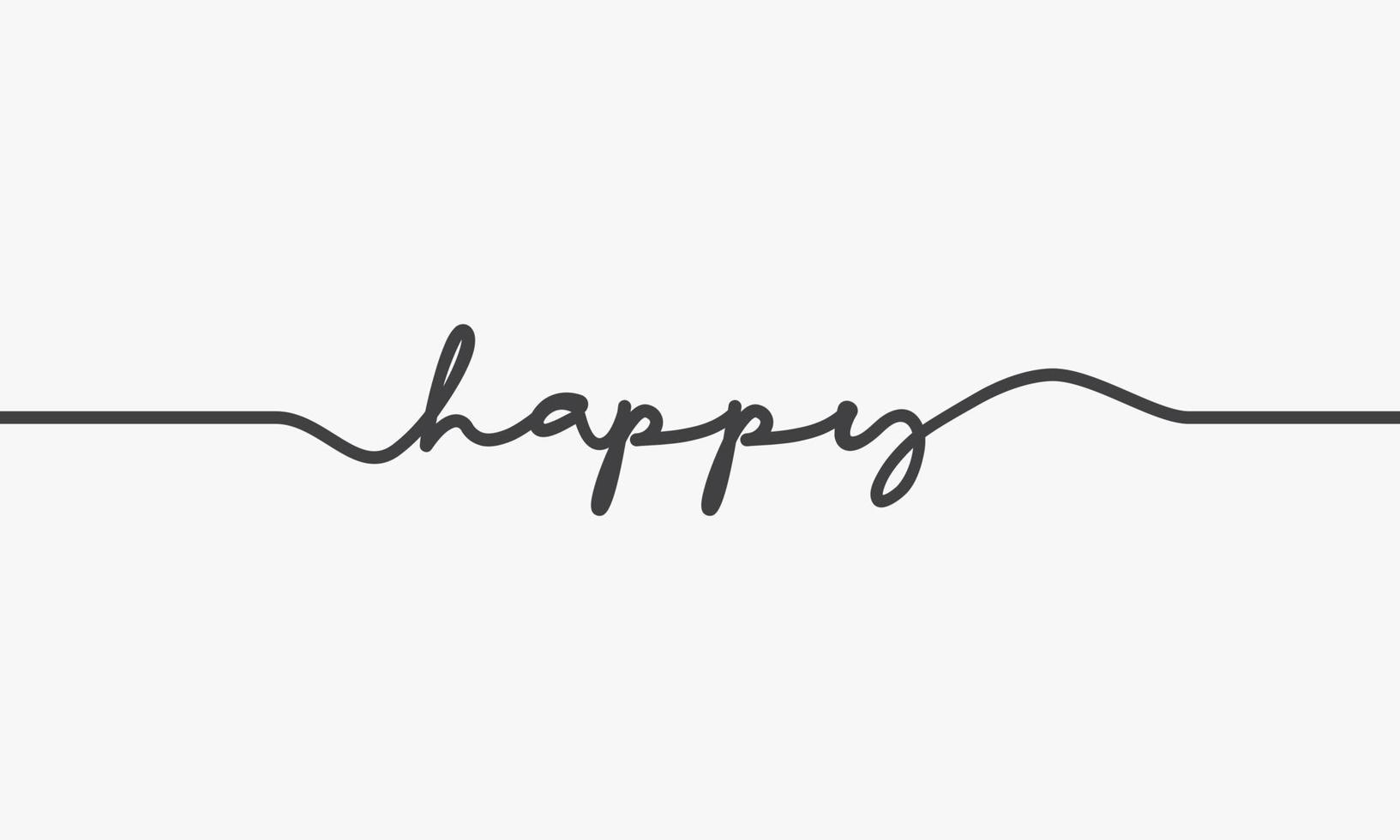 text happy design vector on white background.