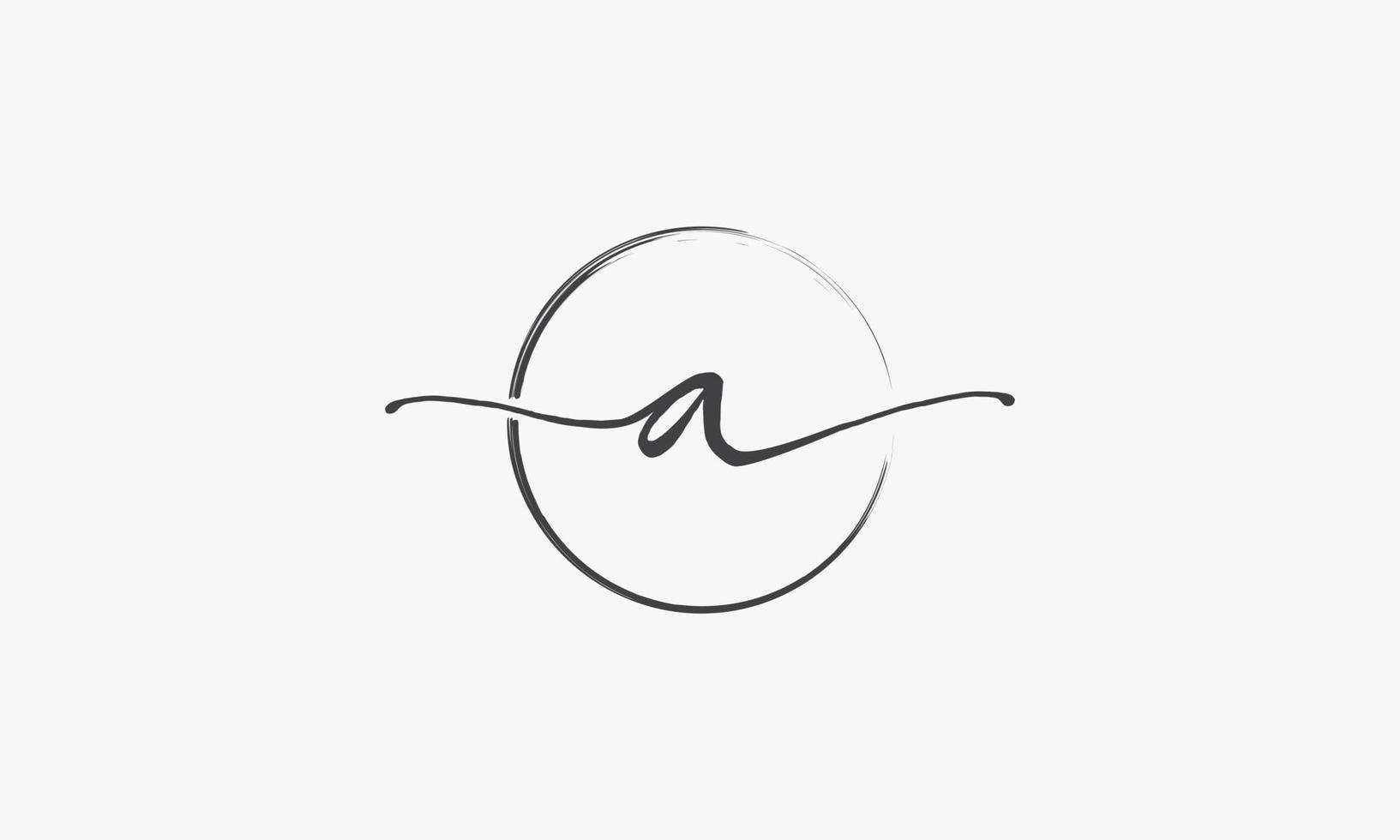 A handwritten logo with circle paint brush design vector. 4702362 ...