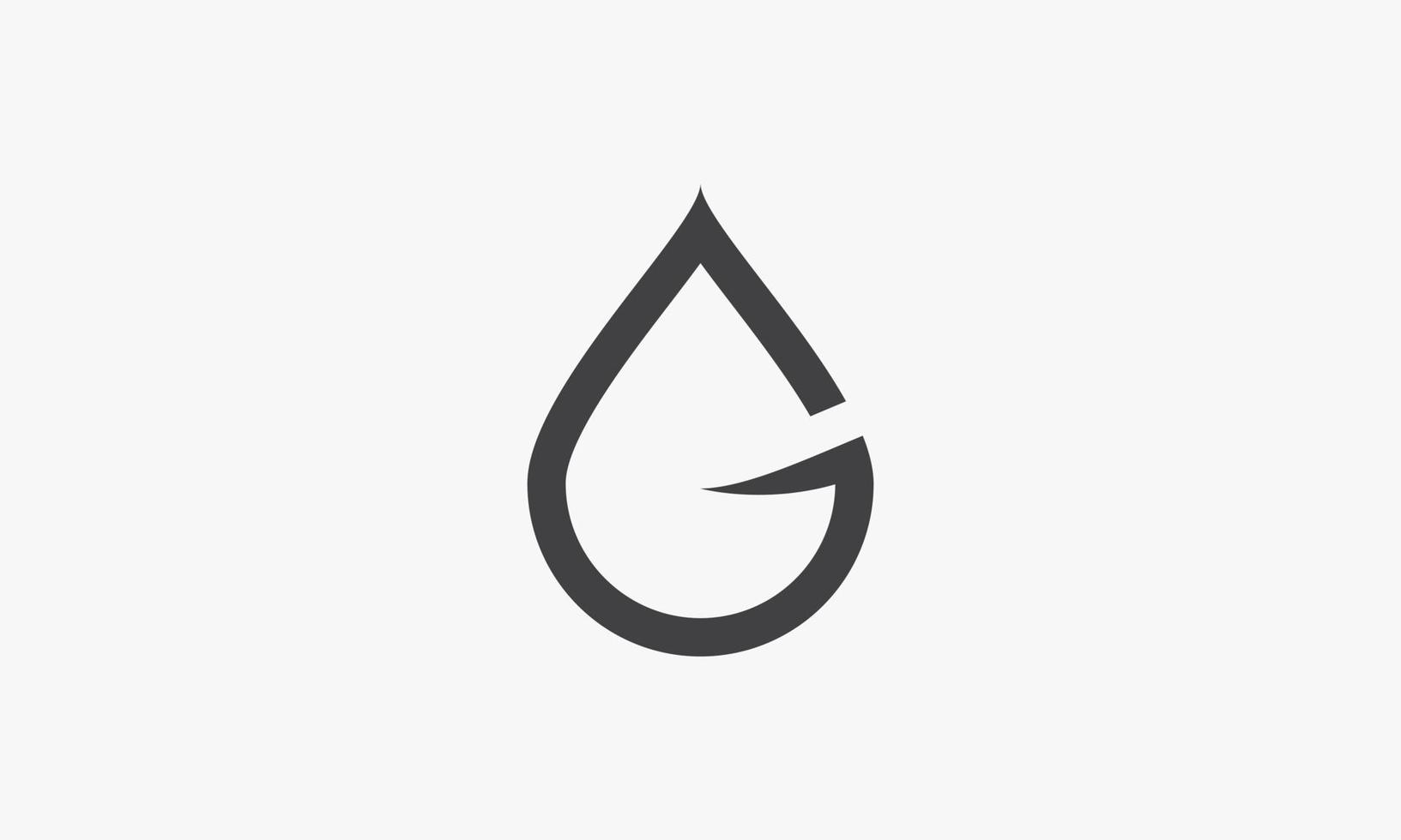 water drop G letter logo isolated on white background. vector